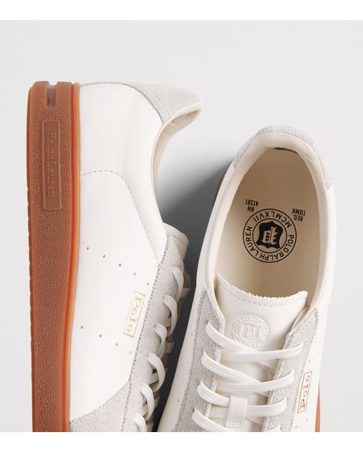 Polo Ralph Lauren White Leather Bedford Sneakers for men