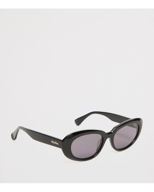 Max Mara Black Acetate Oval Sunglasses