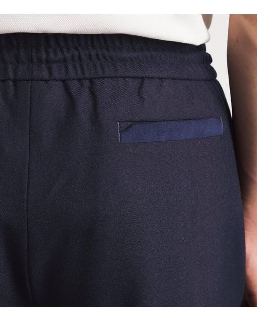 Sease Blue Stretch-Virgin Wool Mindset Drawstring Trousers for men