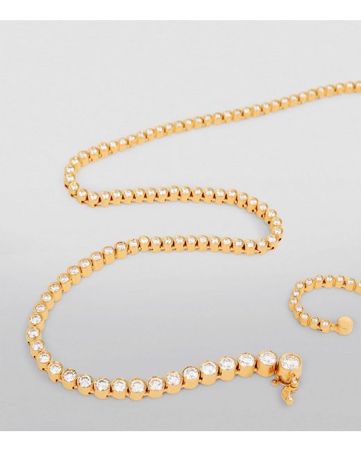 Sophie Bille Brahe Metallic Yellow Gold And Diamond Tennis Necklace