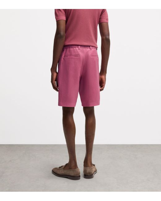 Boss Linen Tapered Shorts for men
