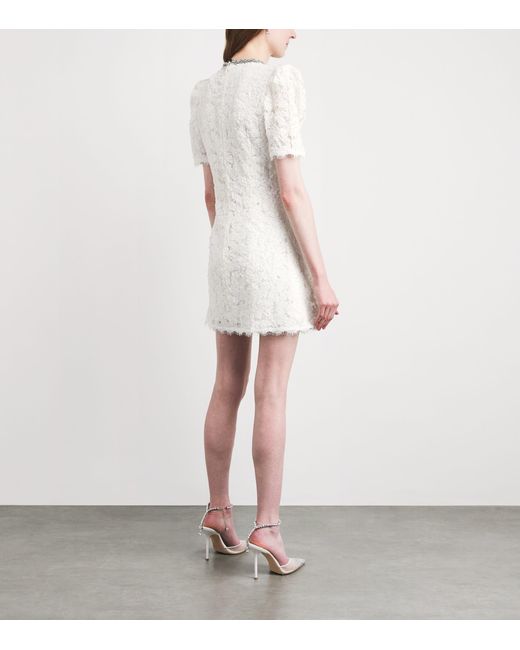 Rebecca Vallance White Crystal-Trim Dillon Mini Dress