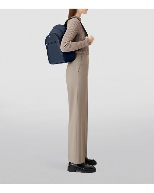 Montblanc Blue Medium Leather Sartorial Backpack