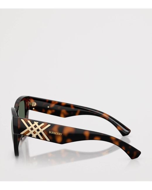 Burberry Green Tortoiseshell Square Sunglasses