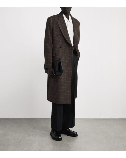 Our Legacy Black Wool Checked Whale Coat for men