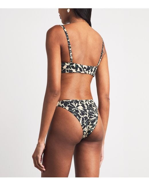 Ulla Johnson Black Printed Noa Bikini Top