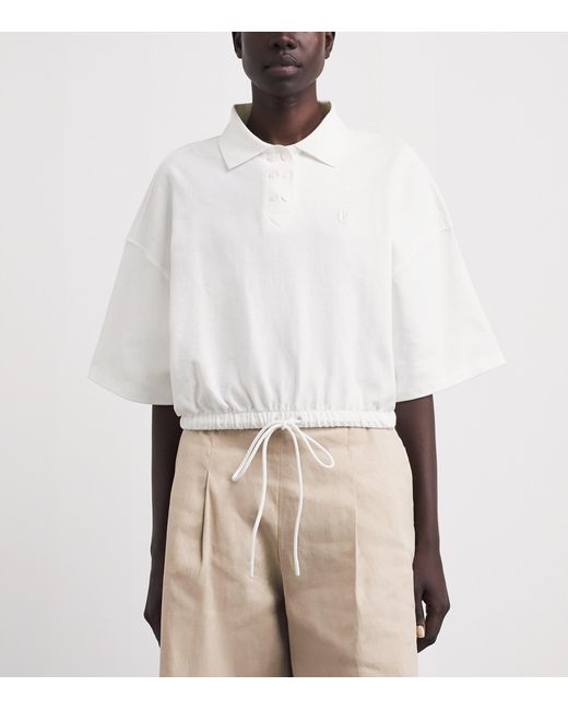 Claudie Pierlot White Piqué Cotton Polo Shirt