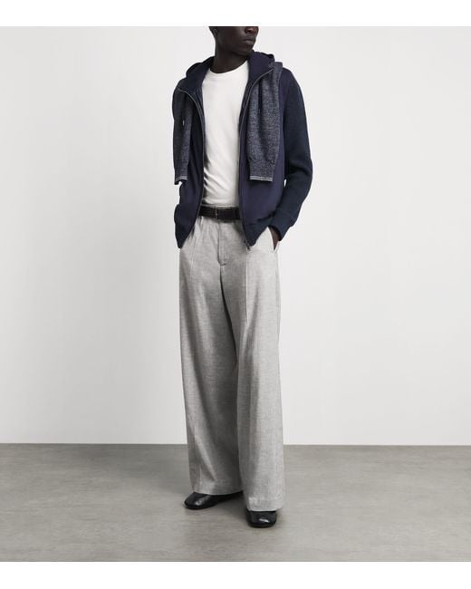 Herno Blue Wool Hybrid Jacket for men