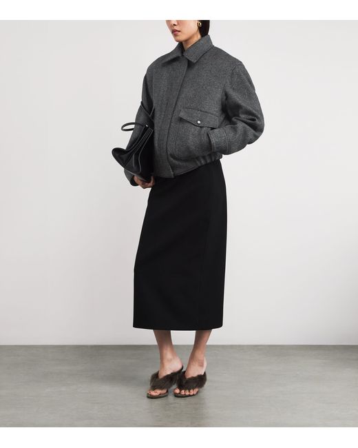 Stella McCartney Gray Wool Herringbone Field Jacket