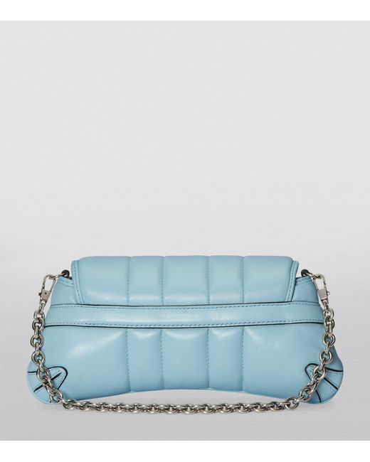 Gucci Blue Small Leather Horsebit Chain Shoulder Bag