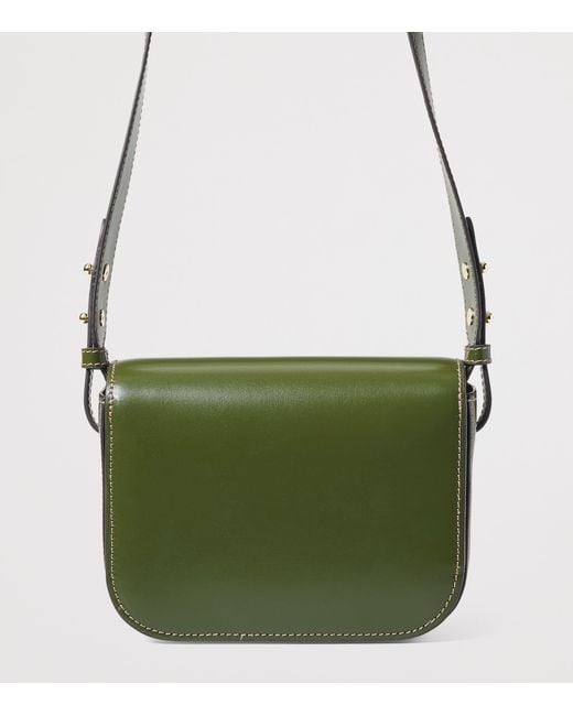 Aspinal Green Leather Ella Cross-Body Bag