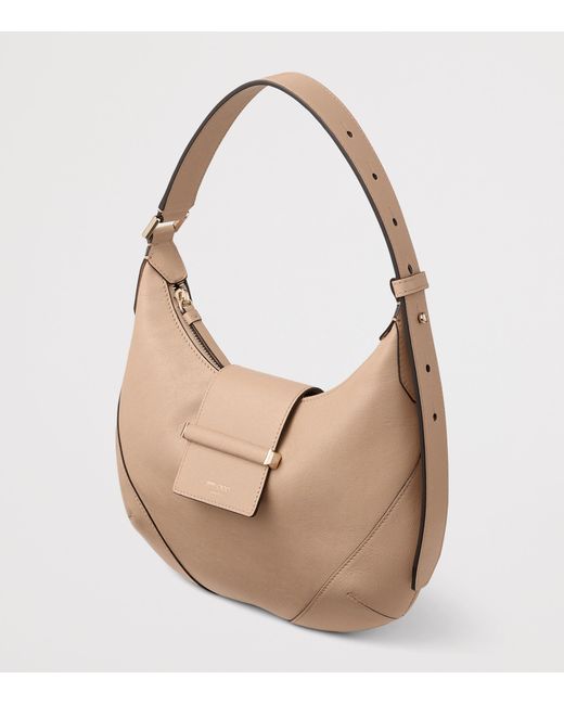 Jimmy Choo Natural Bar Lambskin Shoulder Bag