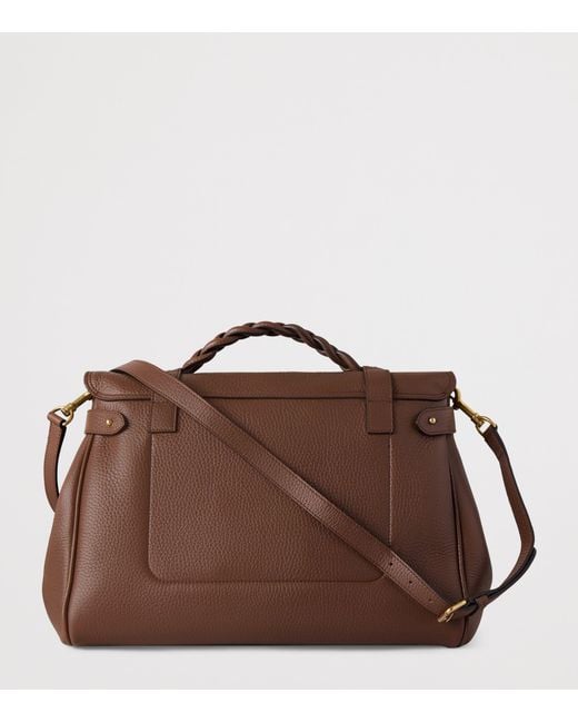 Mulberry Brown Oversized Grained Leather Alexa Satchel