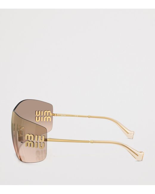 Miu Miu Natural Rimless Shield Sunglasses