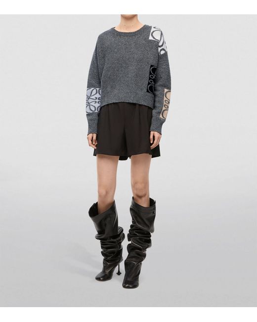 Loewe Gray Wool-blend Anagram Sweater