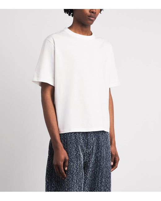 SAGE NATION White Cotton Cross-Stitch T-Shirt for men