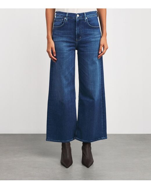 Citizens of Humanity Blue Cropped Lyra Wide-Leg Jeans