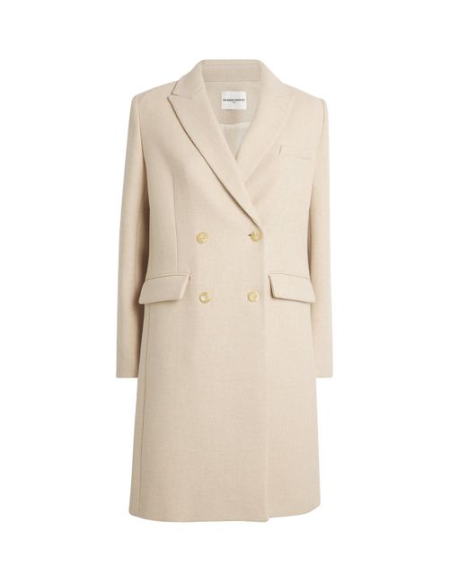 Claudie Pierlot Natural Wool-Blend Double-Breasted Coat