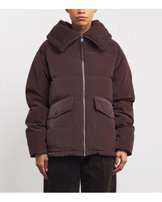 Varley Brown Down Roseville Puffer Jacket