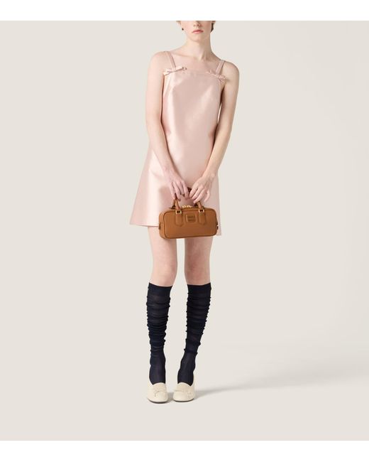 Miu Miu Pink Silk-Wool Mini Dress