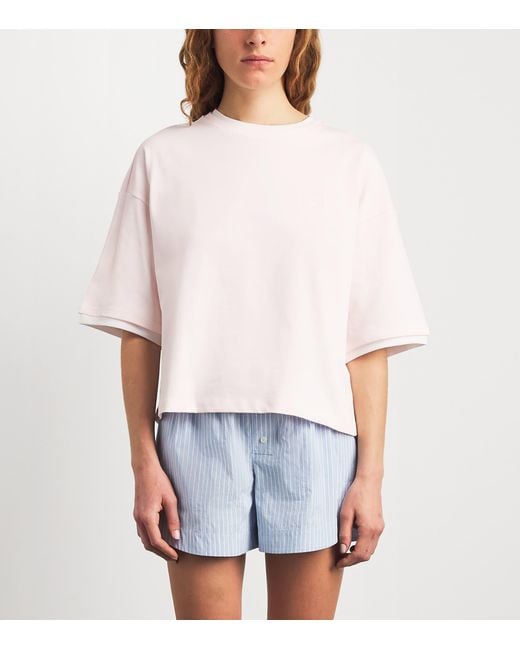 Sandro White Cotton Layered T-Shirt
