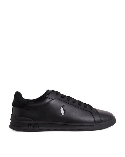 Polo Ralph Lauren Black Leather Heritage Court Ii Sneakers for men