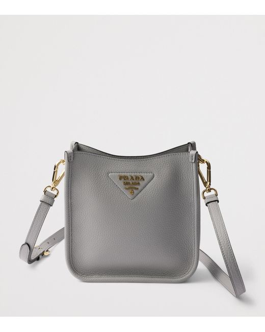 Prada Gray Mini Leather Shoulder Bag