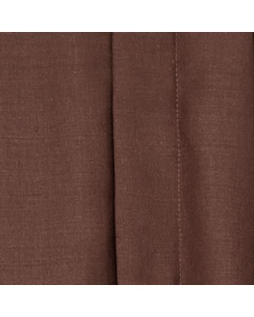Saint Laurent Brown Wool-Mohair Pleated Straight Trousers for men