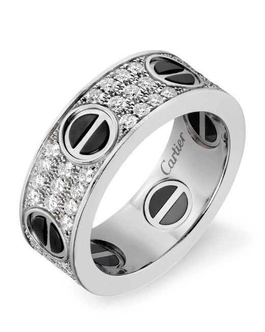 Cartier Metallic Diamond And Ceramic Love Ring