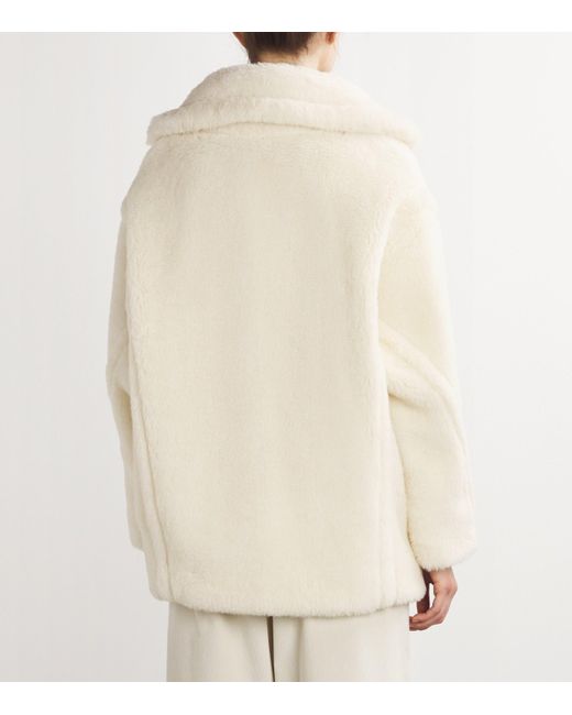 Max Mara White Alpaca-Wool-Silk Coat