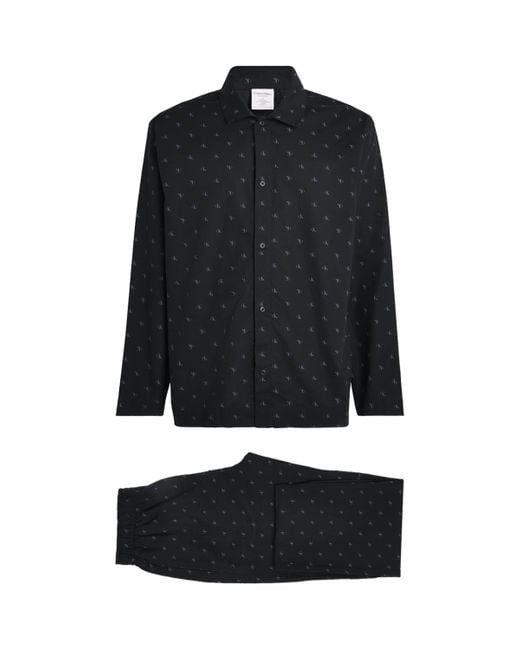 Calvin Klein Black Cotton Pyjama Set for men