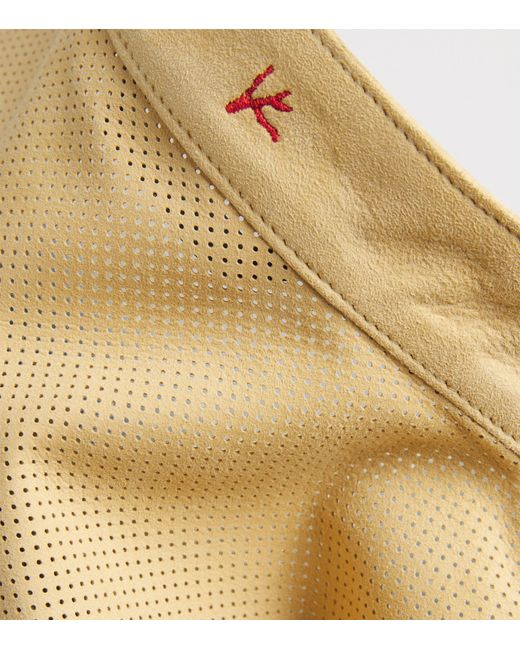 Isaia Natural Lamb Suede Zip-Up Overshirt for men