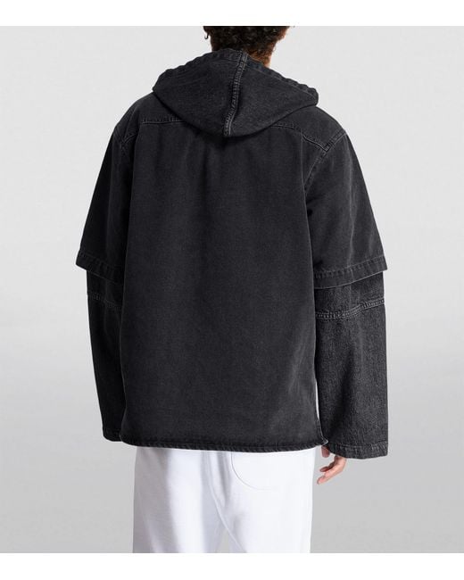 MM6 by Maison Martin Margiela Black Denim Hooded Jacket for men