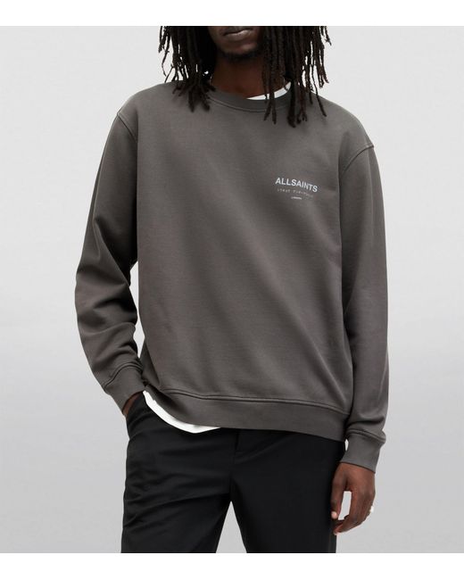 AllSaints Gray Cotton Underground Sweatshirt for men