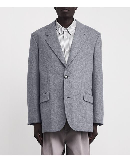 AMI Gray Wool Oversized Blazer for men