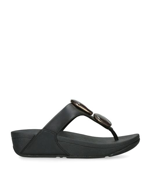 Fitflop Black Marble Stone Lulu Toe-Post Sandals 50