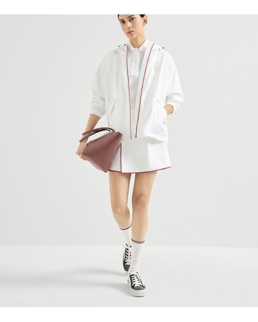 Brunello Cucinelli White Technical Logo Mini Skirt