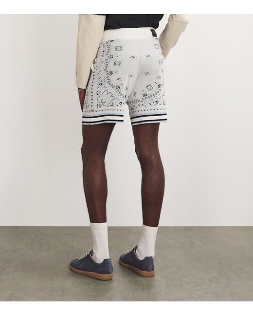 Amiri Gray Cotton Knitted Bandana Shorts for men