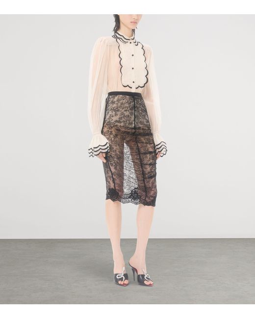 Valentino White Silk Embroidered Shirt