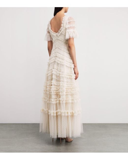 Needle & Thread White Ruffle Amara Gown