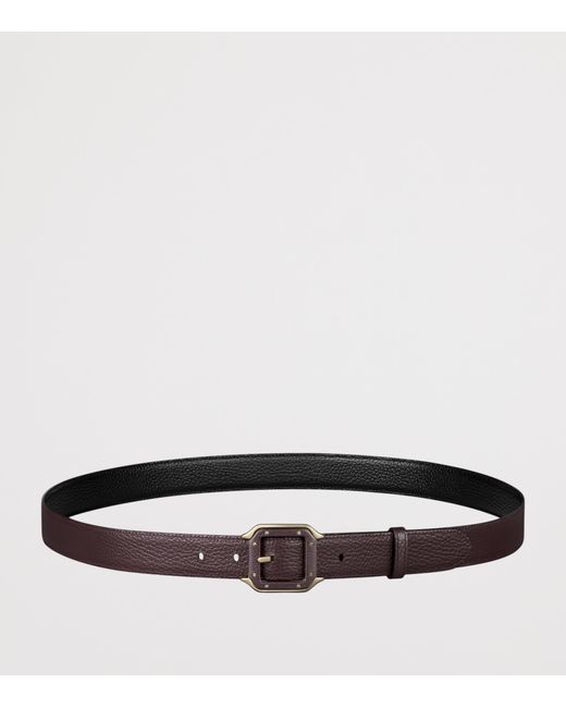 Cartier Black Leather Reversible Santos De Belt for men