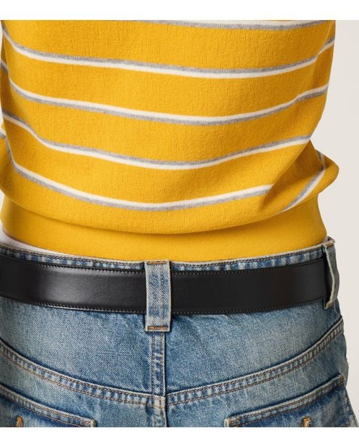 Miu Miu Yellow Cotton Stripe Polo Shirt