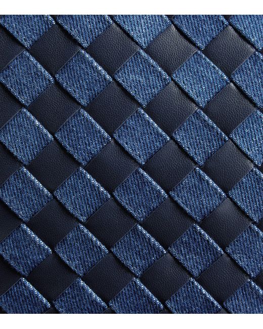 Bottega Veneta Blue Mini Denim-leather Sunrise Top-handle Bag