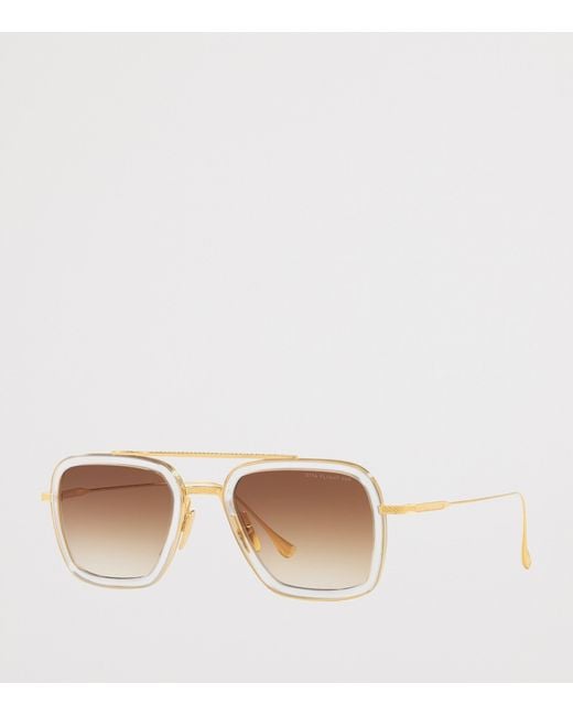 Dita Eyewear Natural Titanium Flight Aviator Sunglasses for men