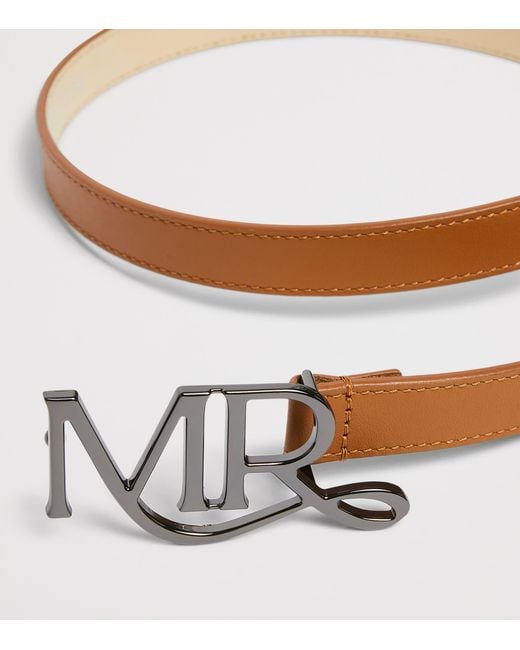 Marina Rinaldi Natural Leather Logo Belt