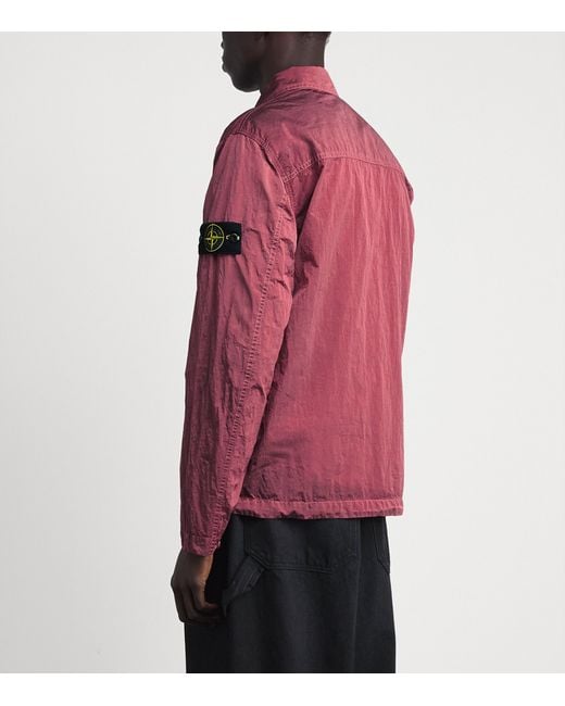 Stone Island Pink Nylon Metal Overshirt for men