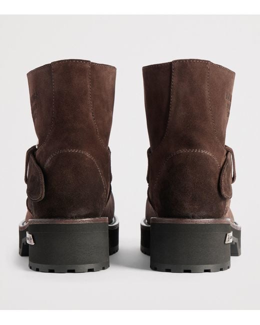 Balenciaga Brown Suede Venom Biker Boots