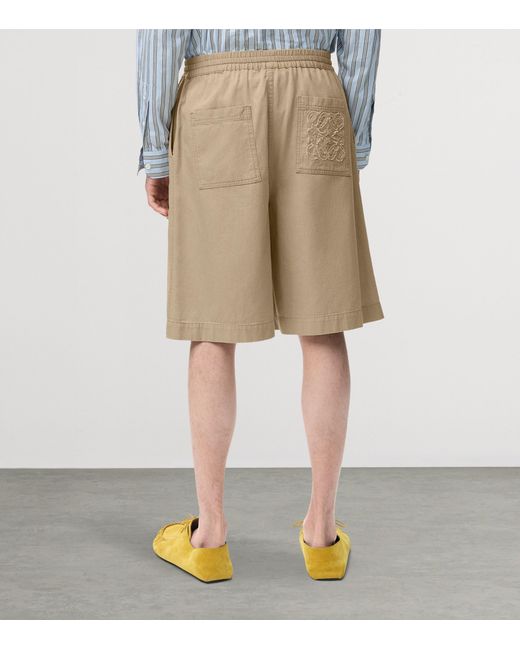 Loewe Natural Cotton Logo-Pocket Shorts for men