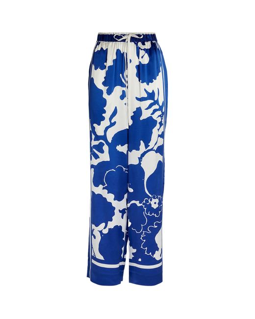 Sir. The Label Silk Esme Trousers in Blue | Lyst