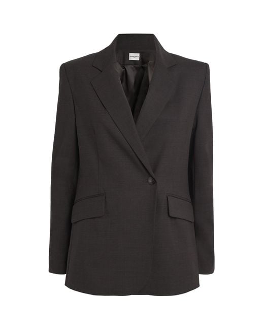 Claudie Pierlot Black Wool-Blend Blazer